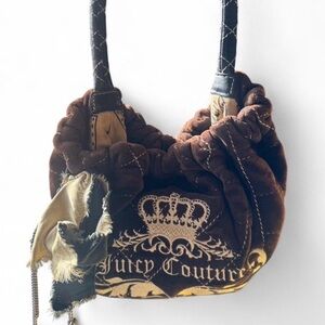 Y2K Juicy Couture Brown Velour Shoulder Bag